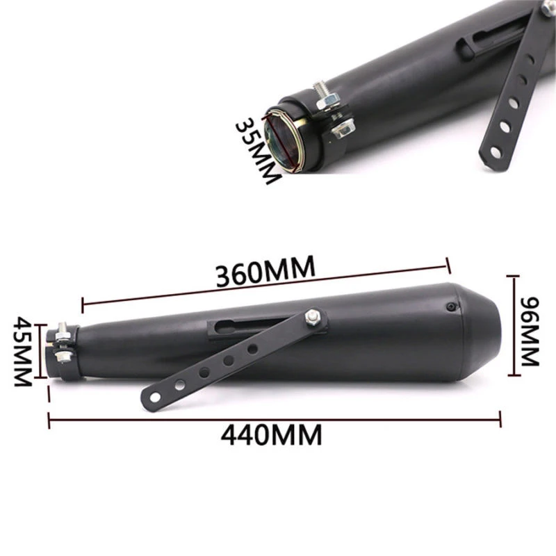 Мотоцикл кафе гонщик Глушитель Трубы с скользящая Скоба Универсальный 44 5 см |