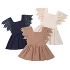 Кружевное платье для новорожденных девочек, Элегантное летнее пляжное платье в стиле бохо, простой милый сарафан, вечерние наряды принцессы