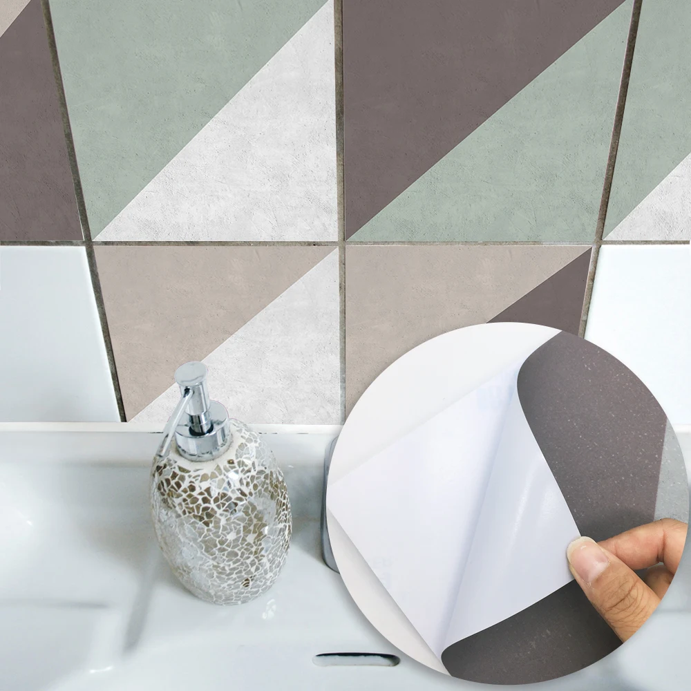 Самоклеющаяся водостойкая бетонная наклонная решетка плитка кухонная мебель