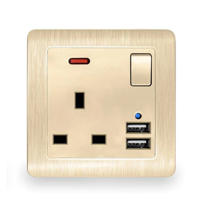 Тип 86 с тремя отверстиями Dual Usb разъем стандарта Великобритании переключением