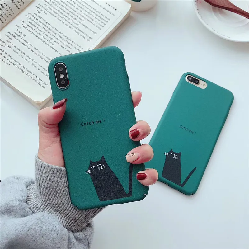 Корейский мультфильм Креативный Кот простые телефонные чехлы для iphone X XS Max XR 6 6s 7 8