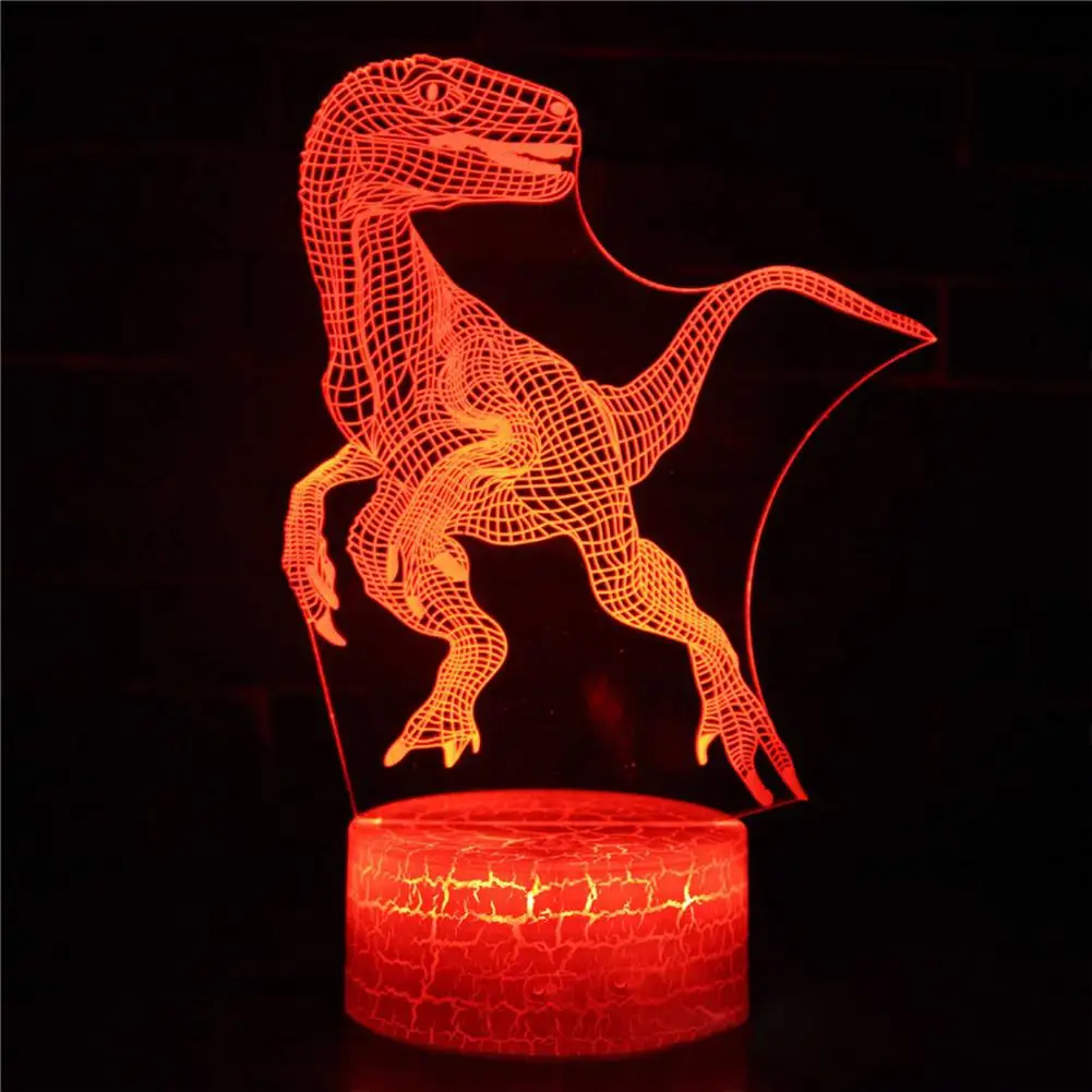 Крутая 3D Ночная лампа с сенсорным управлением ночной USB светильник динозавра