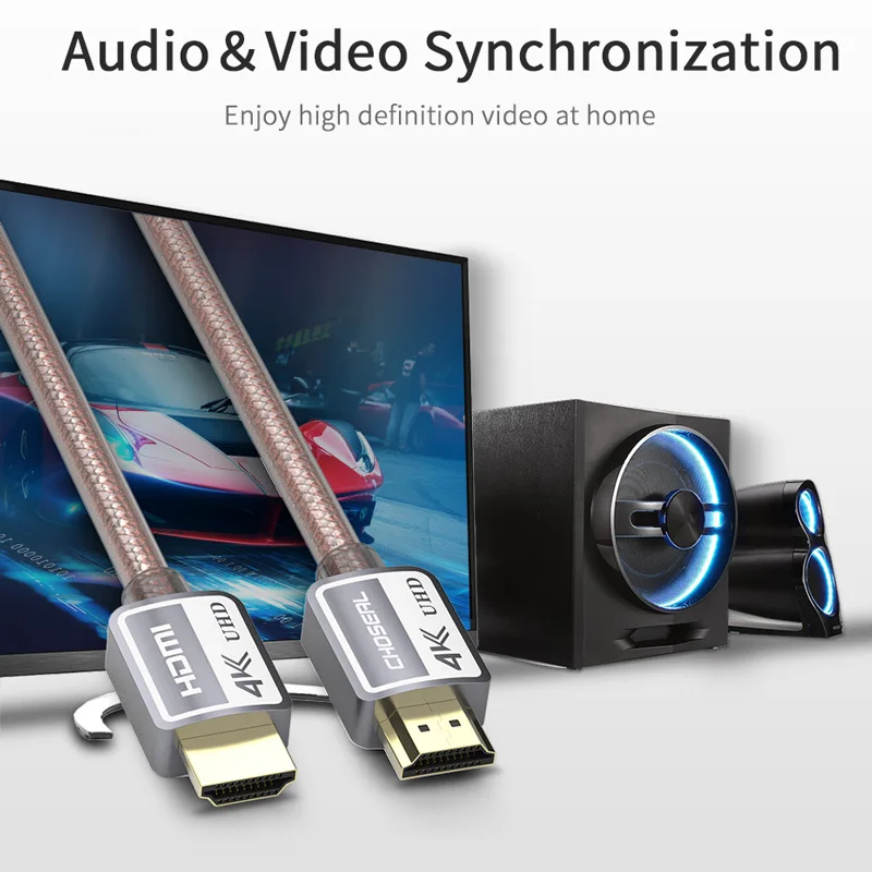 CHOSEAL hdmi кабель 2 0 3D 4K высокого Скорость HDMI для HD ТВ ЖК дисплей ноутбук PS4/3 проектор