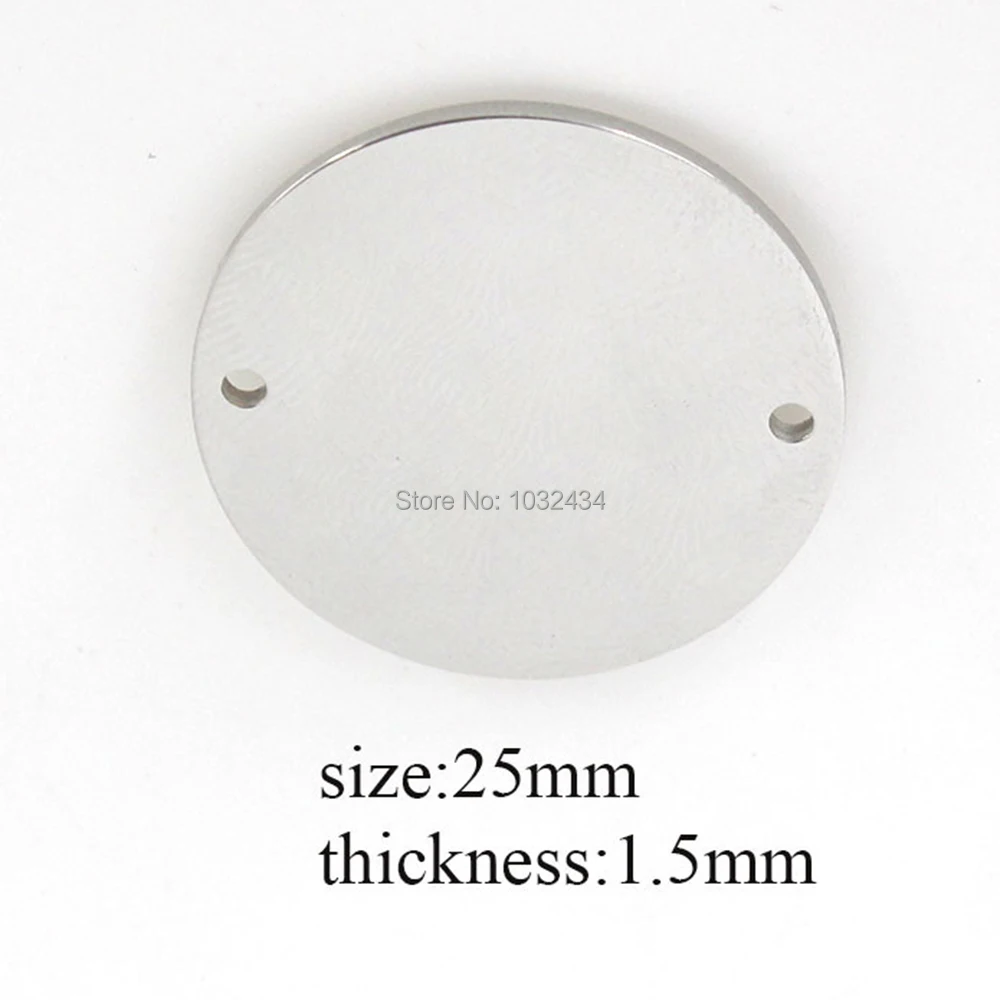 

500pcs/lot Stainless Steel Round Pendant Double Hole Blank Stamping Tags Circle Metal Blank Charms Jewelry Making
