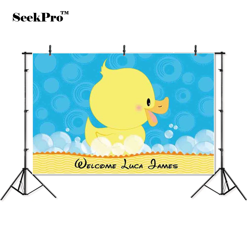 Тонкий Виниловый фон с изображением маленькой желтой уткой baby shower детский для