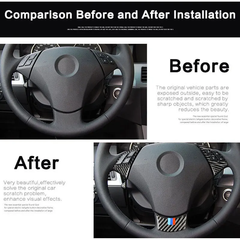 Кнопки для руля из углеродного волокна 3D стикер автомобиля M полоса эмблема bmw e60