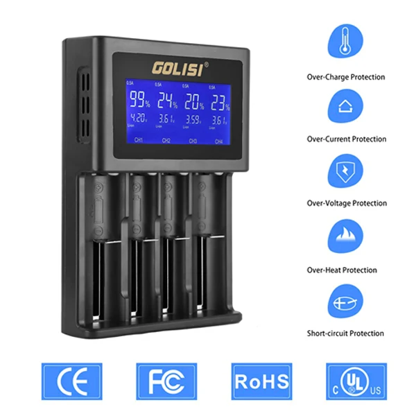 LEORY Golisi S4 HD 2.0A интеллигентая (ый) Батарея Зарядное устройство ЖК дисплей Дисплей