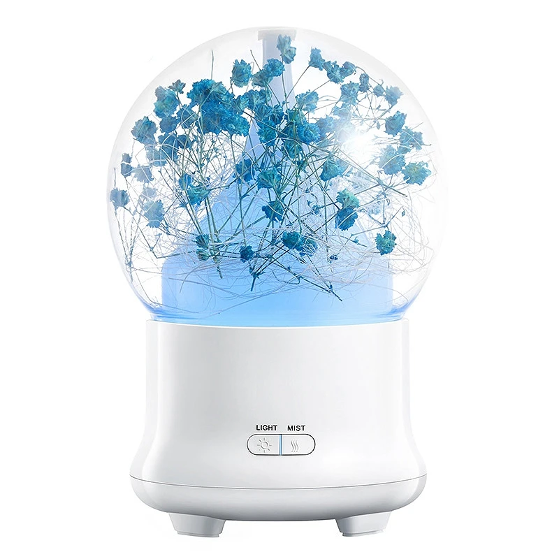 EAS-Us Plug Gift Preserved Fresh Flower Essential Oil Aroma Diffuser Ultrasonic Humidifier With Changing Night Light Beautiful | Бытовая