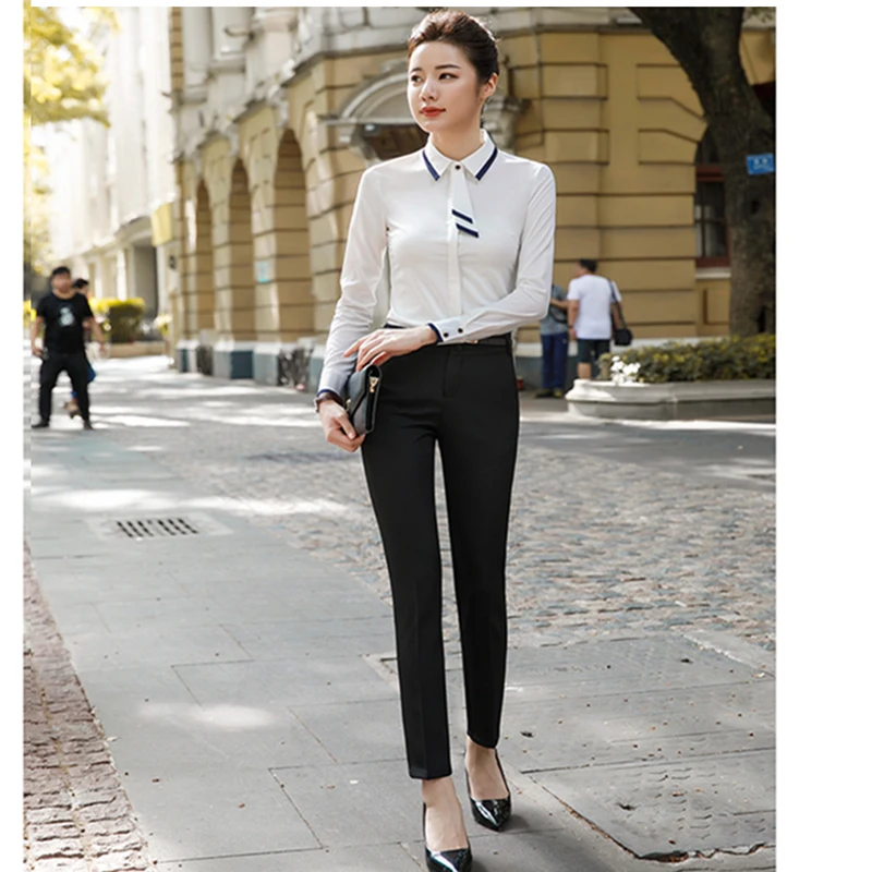Fashion 2018 Work Blouse And Pencil Pants Or Elegant Skirt 2 Pieces Suit Women Business Formal Clothes | Женская одежда