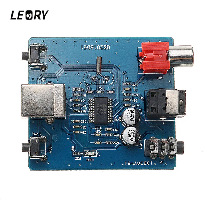 LEORY 1 шт. 5V2 канал Аудио Звуковая карта декодер плата DAC USB к S/PDIF 3 5 мм аналоговый