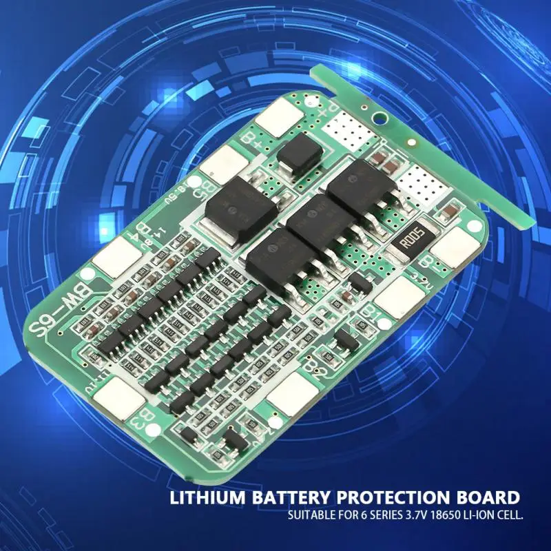 Защитная плата для литий ионных батарей 6S 15A 22 В 24 защитная PCB BMS ячеек 18650 защита