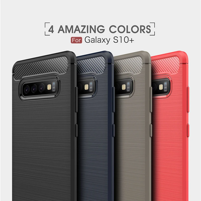 Чехол из ТПУ с рисунком углеродного волокна для Samsung Galaxy S10 S 10E Lite Plus мягкий