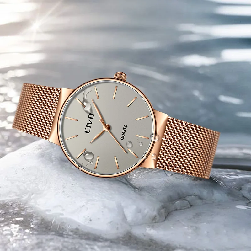 CIVO Montre Femme 2018 модные повседневные ЖЕНСКИЕ НАРЯДНЫЕ часы люксовый бренд