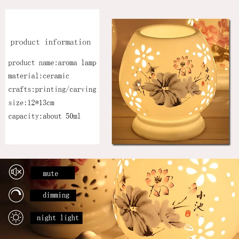 220В керамическая Арома лампа для прикроватного украшения эфирное масло