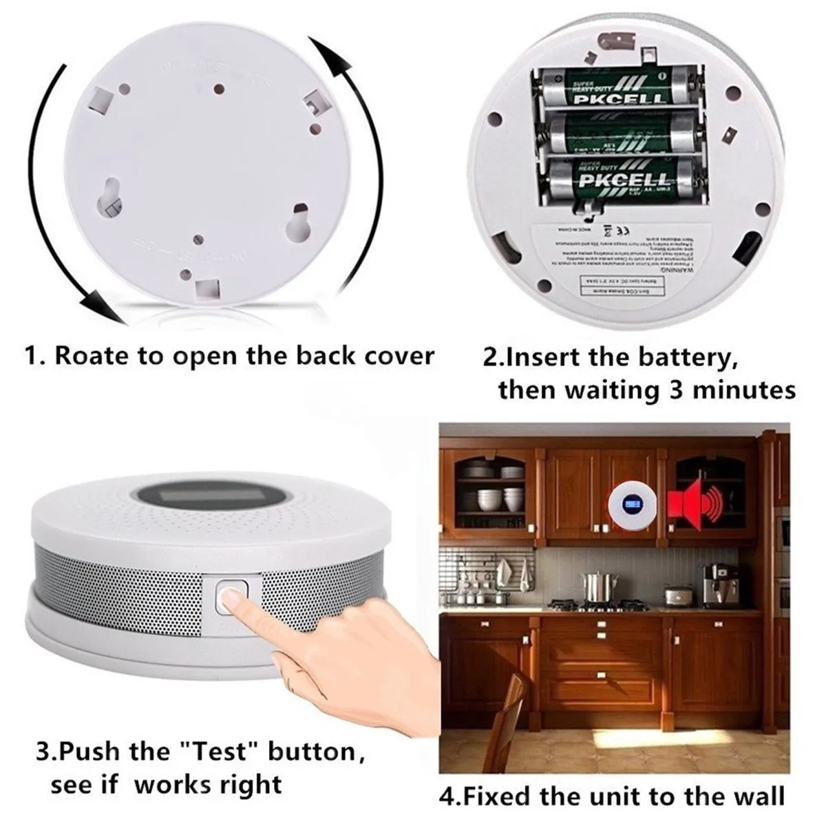 2 в 1 светодиодный цифровой газовый Оповещатель Co детектор окиси углерода