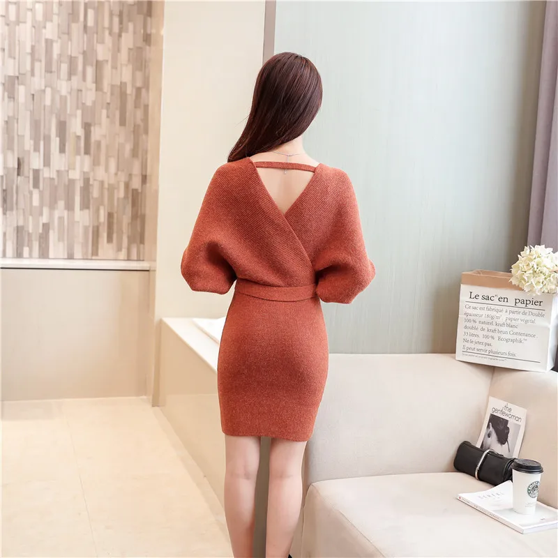 Женская трикотажная рубашка с v-образным вырезом и кружевной юбкой весна-осень 2019