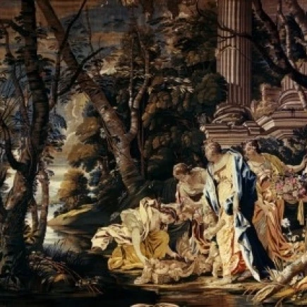 Moses Saved From The Nile гобелен текстиль (Фламандский) плакат печать (18x24)|Таблички и знаки|