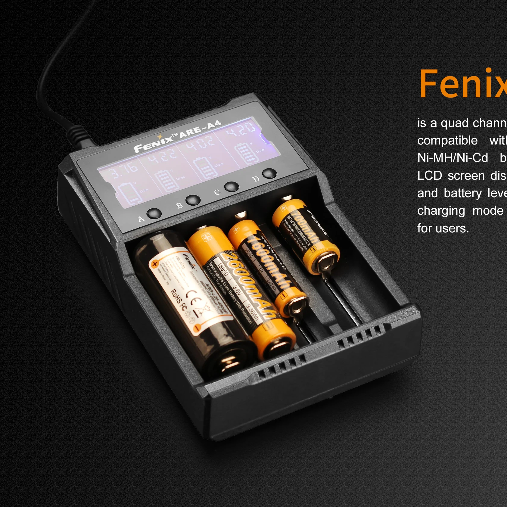Зарядное устройство FENIX для аккумуляторов многофункциональное зарядное с умным
