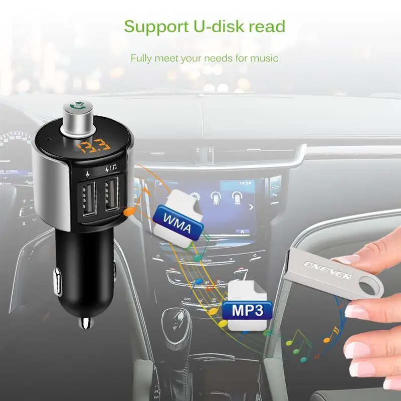 Автомобильный Bluetooth MP3-плеер Onever беспроводной FM-модулятор автомобильное радио