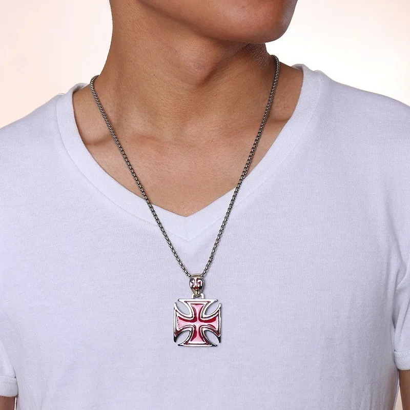Vnox Casual Maltese Cross Pendants for Men Stainless Steel Malta Necklaces with 24" Box Chain | Украшения и аксессуары