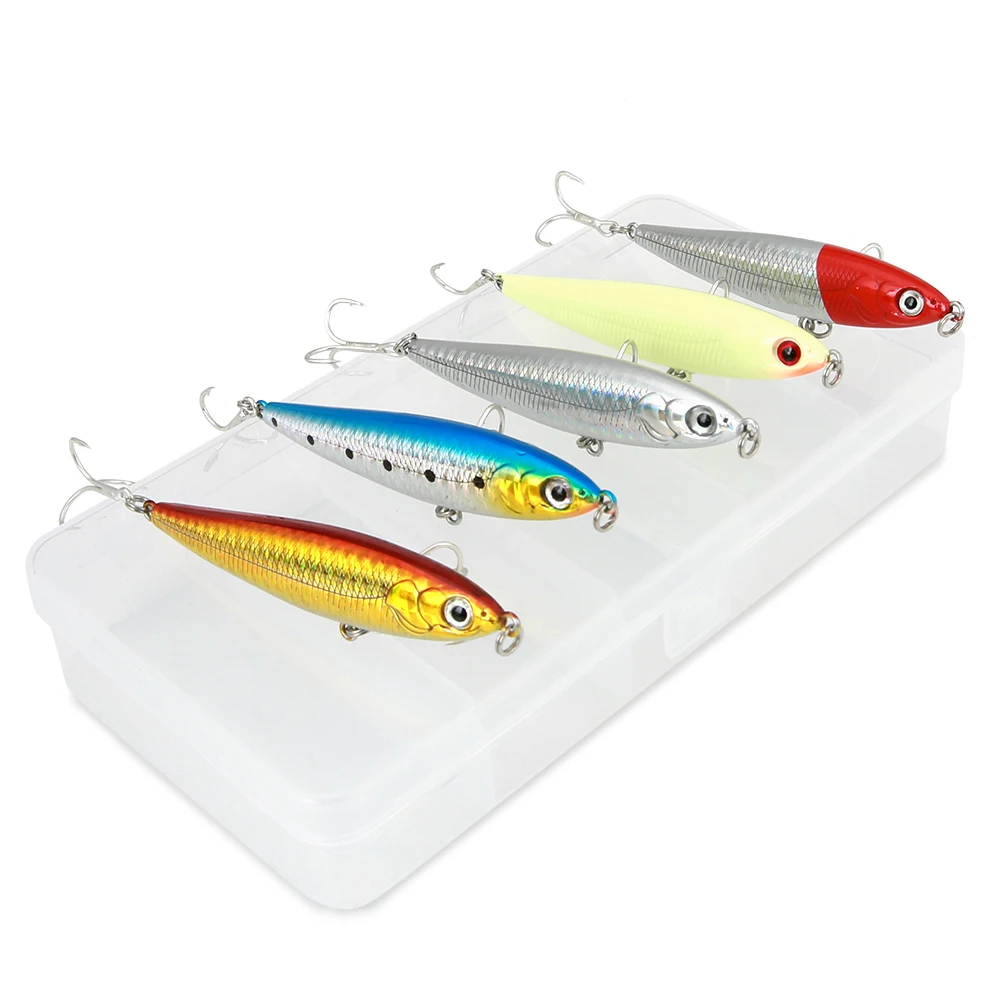 0.5OZ Hard Fishing Bait Set Diving Lure Pencil Artificial 3D Tackle for Pike Perch Weever | Спорт и развлечения