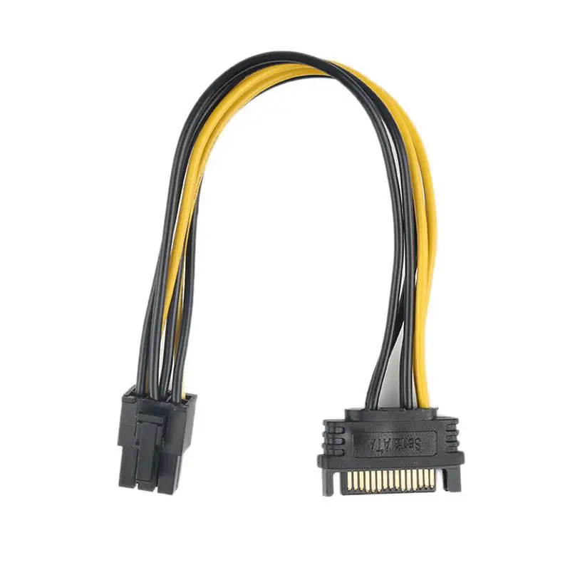 20 см 15Pin SATA power To 6Pin PCIe адаптер PCI Express кабель E питания Кабель для видеокарт| |