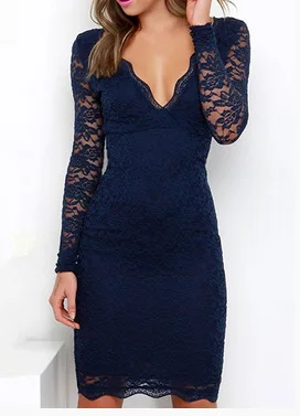Женское кружевное мини платье с V образным вырезом|Женские платья| |