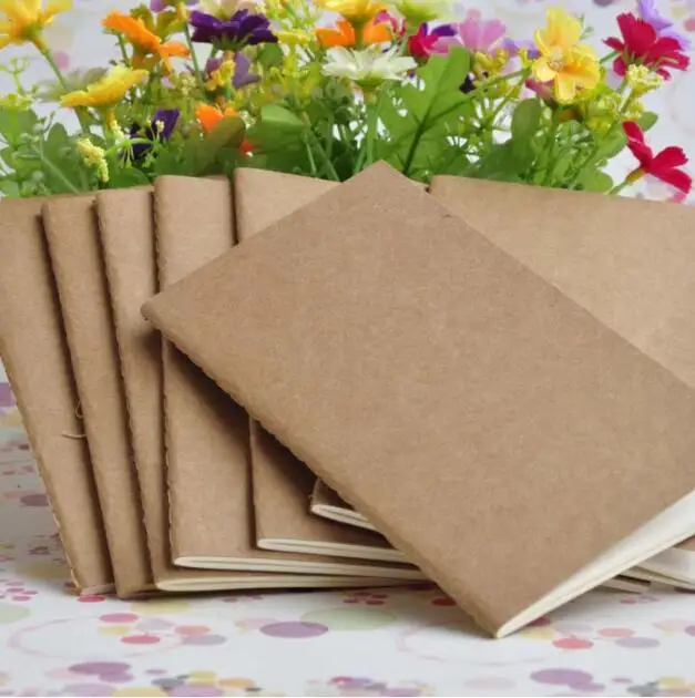 Kraft Brown Unlined Travel journals notebook Soft Cover Notebooks A5 Size 210 mm x 140 60 Pages 30 Sheets stationery supplies | Канцтовары