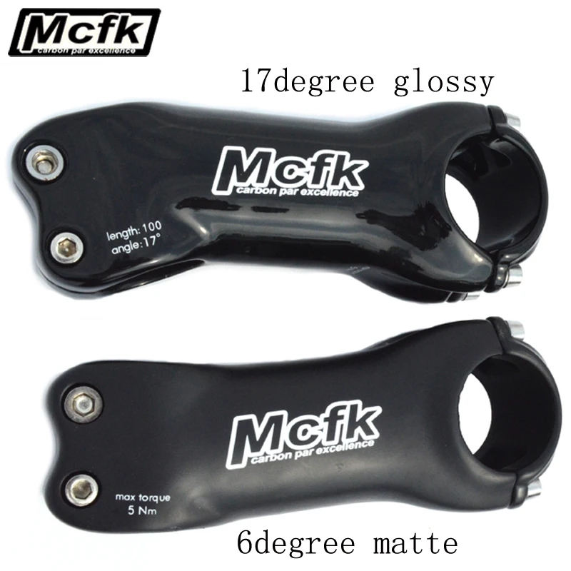 

Штырь штыря горного велосипеда MCFK Ful из углеродного волокна, велосипедный стержень, модель 31,8 мм, длина 60-130 мм, угол 6, 17 градусов