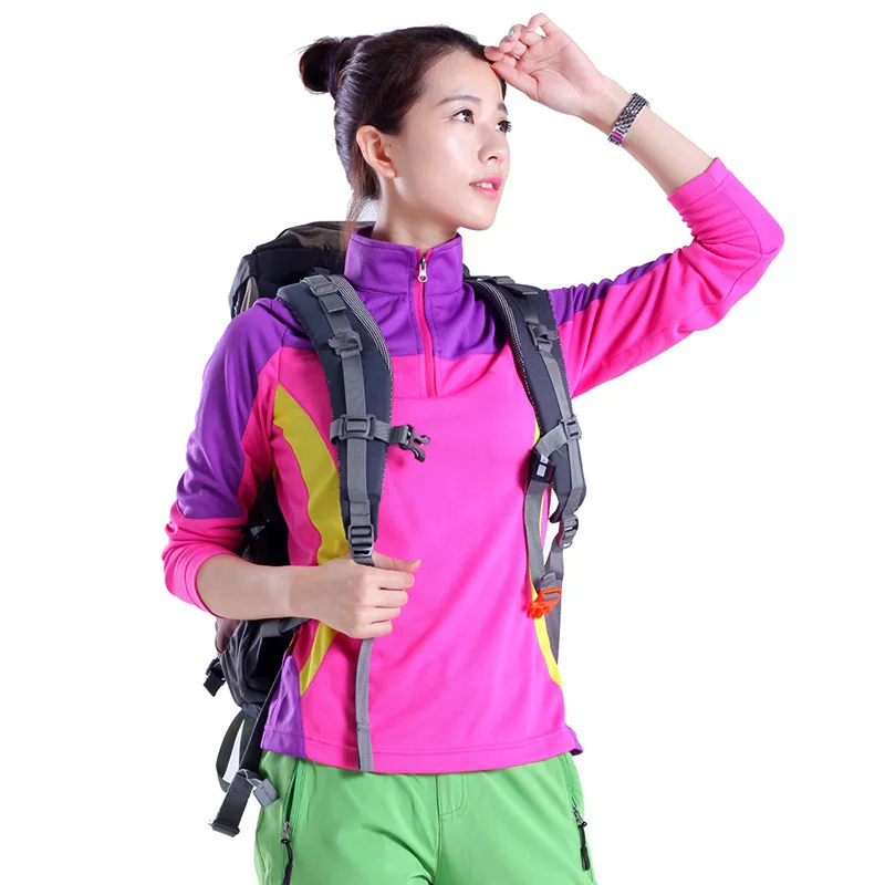 

Female Spring Summer Sunscreen Ventilation Clothes Woman Long Sleeve Camping Hiking Travel Jogging Sprots Quick Drying Shirts