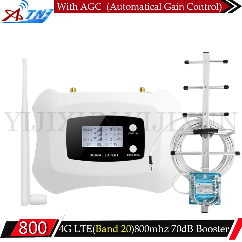 ATNJ Band 20 4G LTE (800 FDD) Европа мобильный телефон усилитель сигнала 70dB с антенна 800 МГц