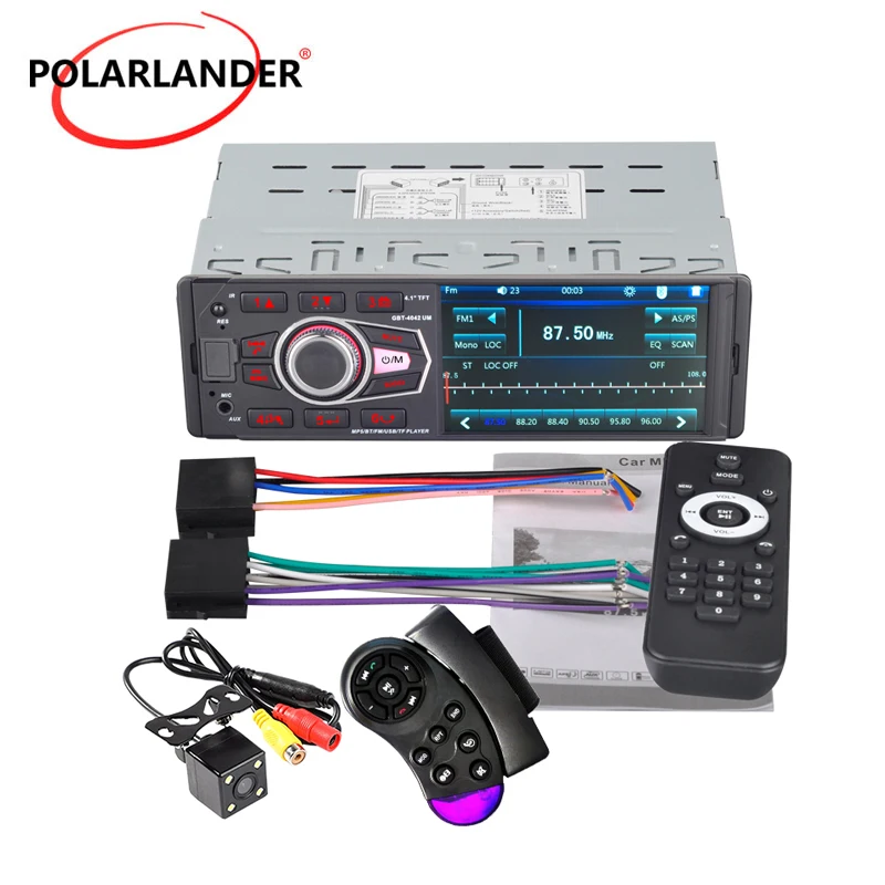 Автомагнитола 1 Din 4 дюйма камера заднего вида HD экран Bluetooth 4042UM рулевое