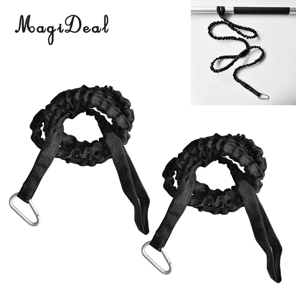 

2 Pcs Kayak Canoe Paddle Leash Fishing Rod Leash Safety Cord Carabiner Camping Hiking Bungee Inflatable Boat Acces