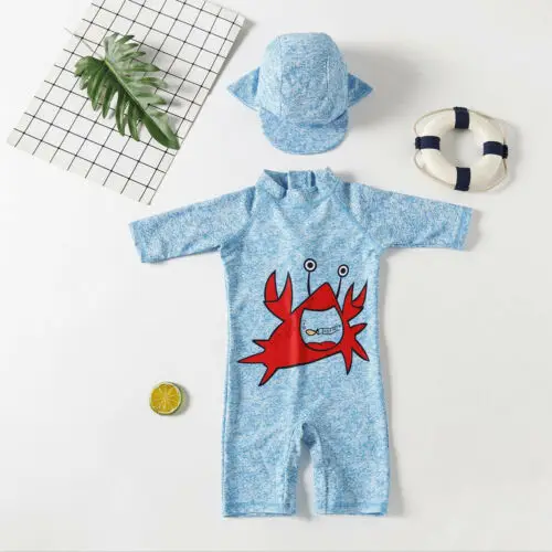 Купальник для новорожденных мальчиков детский купальник с раком цельнокроеная