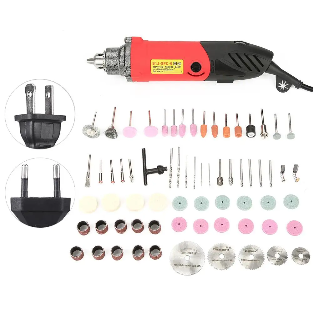 

240W Mini Electric Drill Grinder Variable Speed Rotary Tool Kit 110-230VAC Angle Grinder