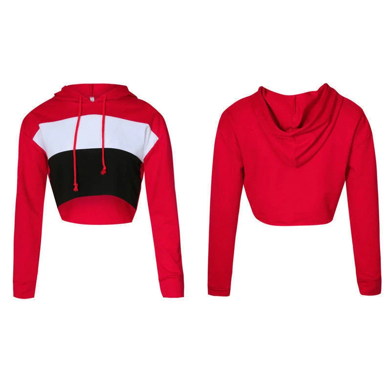 Fashion womens patchwork hoodies crop tops pants sport wear suit casual tracksuit moto biker style sets |