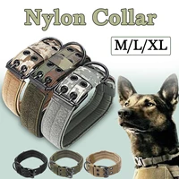 mlxl nylon tactical dog collar harnesses leads for pets military adjustable training dog pet collar with metal d ring buckle