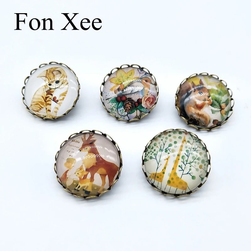 Fon Xee милые заколки с животными значок в виде кошки белки оленя птицы детские