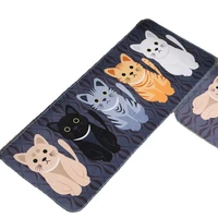 kawaii welcome floor mats animal cat printed bathroom kitchen carpets doormats cat floor mat for living room anti slip tapete40