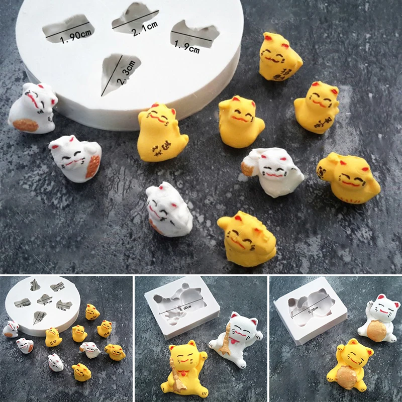 Lucky Fortune Cat Силиконовые помадные формы для украшения торта бытовой выпечки