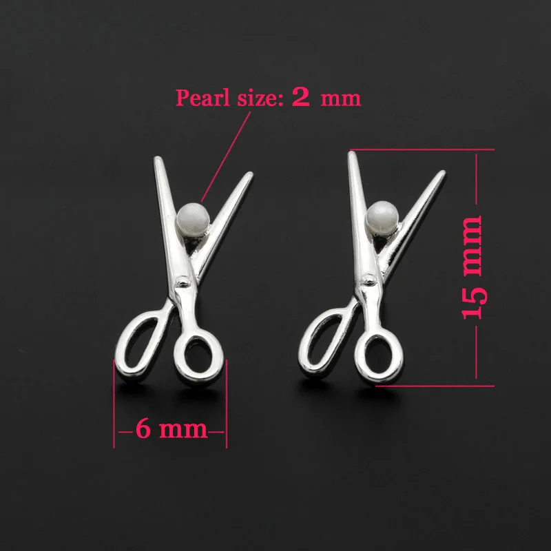 2 Pairs Scissor Stud Earrings Freshwater Pearls Earings Women Boucles D'oreilles Perle Kolczyki Perel Kupe Parel Oorbellen E2711 |