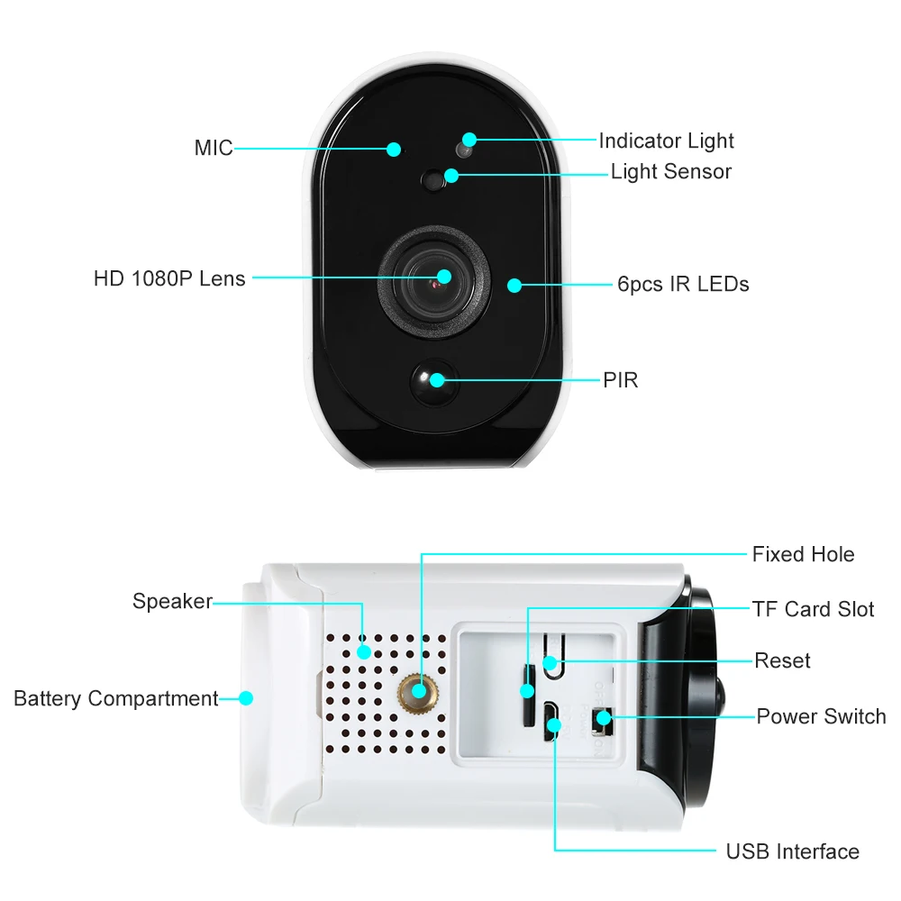 Беспроводная Wi Fi камера 1080P низкое энергопотребление батарея детский монитор