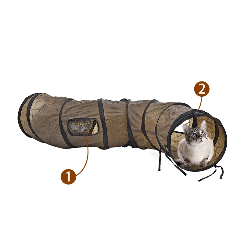 Новый &quotS&quot Забавный туннель для домашних животных кошка игра коричневый