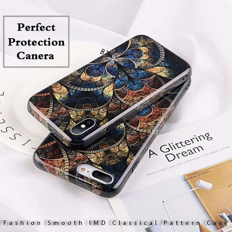 Футляр для телефона Lovebay Flower для iPhone X 8 7 Plus с гладким IMD классическим рисунком, чехол из мягкого силикона Retro on.
