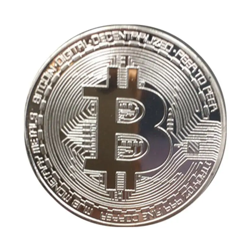 1 шт. 38 мм Коллекционная монета Биткоин Позолоченные Бронзовые физические