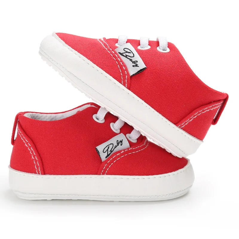Милая однотонная обувь для новорожденных парусиновая малышей moda infantil Babyschoenen