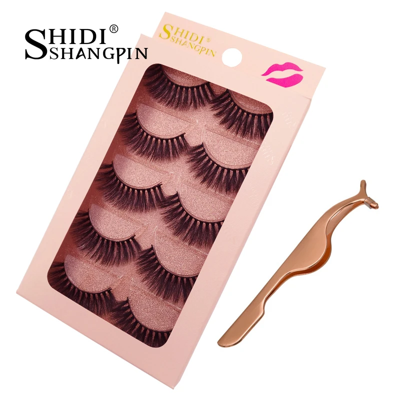 Shidishangpin 1 комплект ресницы серо коричневого цвета Make Up ручной работы из