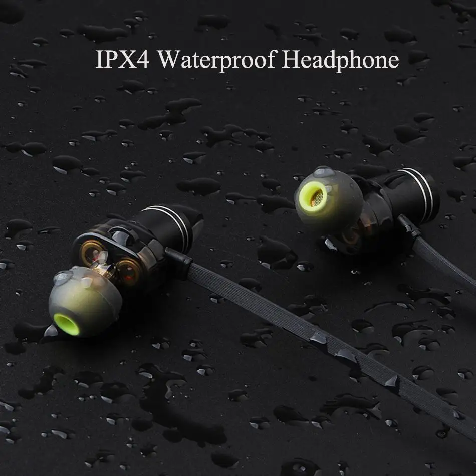 AWEI X670BL 2DD водонепроницаемые bluetooth наушники двойные динамические спортивные Hi Fi