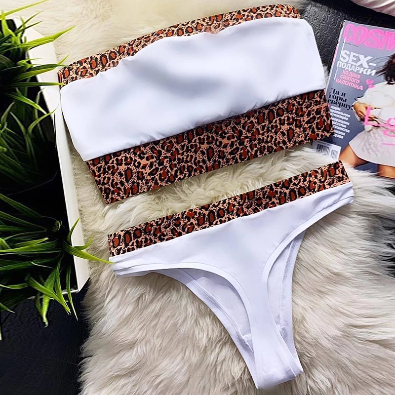 В х стринги бикини 2019 сексуальные купальник бандо женские леопардовые
