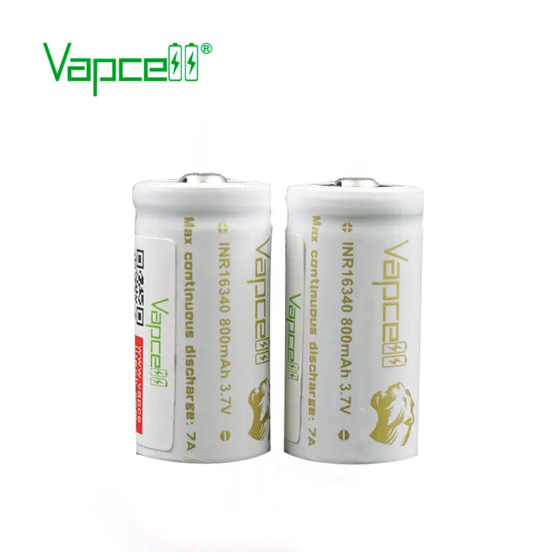 12 шт. Vapcell 16340 800 мАч 7A Высокая емкость RCR123A CDR 3 7 v литий-ионный аккумулятор для